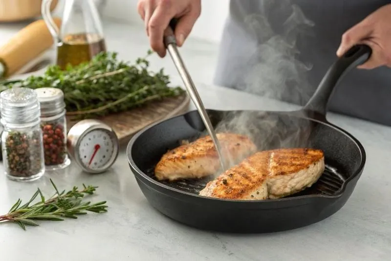 Smażenie mięsa mielonego z indyka